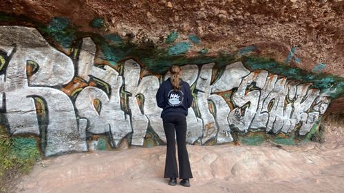 A sacred site at Paradise Falls in Alpine National Park, Victoria appears to have been vandalised.