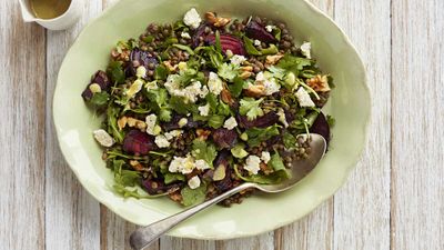 Recipe: <a href="https://kitchen.nine.com.au/2018/01/22/11/50/lentil-beetroot-and-feta-salad" target="_top" draggable="false">Lentil, beetroot and feta salad</a>