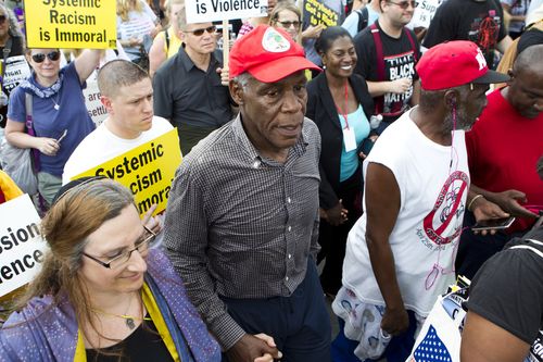 Glover at a rally in Washington earlier this year. Picture: AAP