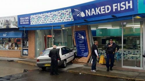 Elderly driver hits pedestrian before crashing into fish and chip shop in Sydney's south