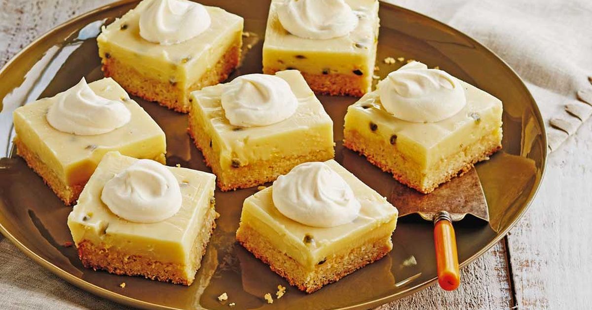 Trisha’s classic passionfruit slice - 9Kitchen