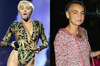 So Sinead O' Connor went on a ranty letter-writing spree, after Miley Cyrus compared her 'Wrecking Ball' to Sinead's 'Nothing Compares 2 U.' Isn't imitation the highest form of flattery ladies?<br/><br/>Even so, it kicked off a bitter celebrity spat between the two, with Sinead telling Miley not to 'prostitute herself'...and Miley calling her 'Amanda Bynes'. <br/><br/>OUCH. <br/><br/>(Image: Getty)