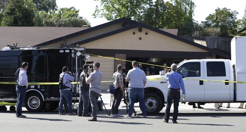 Police and the FBI are searching through a home in Citrus Heights, California in relation to the arrest. (AAP)