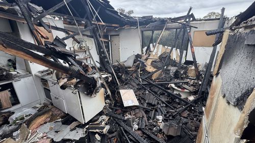 The ceilings in the home collapsed after the roof cavity was hosed down extinguish the fire.