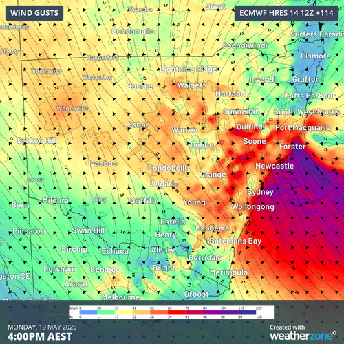 n NSW, a coastal low-pressure system is expected to "develop and deepen" on Sunday, BoM Senior Meteorologist Miriam Bradbury said."This will push showers, strong to possibly damaging winds and hazardous surf conditions onto the coast," Bradbury said.