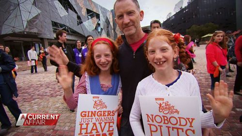 "Ginger pride" rallies have attracted crowds in Australian cities.