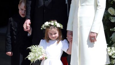 Prince George and Princess Charlotte at the Royal Wedding, May 2018<span style="white-space:pre;">	</span>