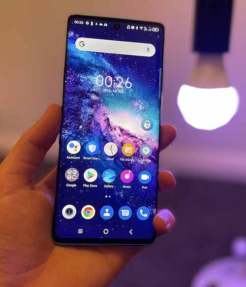 TCL 20 Pro 5G screen dominates the front of the phone.