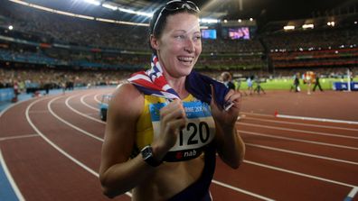 Jana Pittman wins gold in the women's 400m hurdles at the Commonwealth Games in 2006