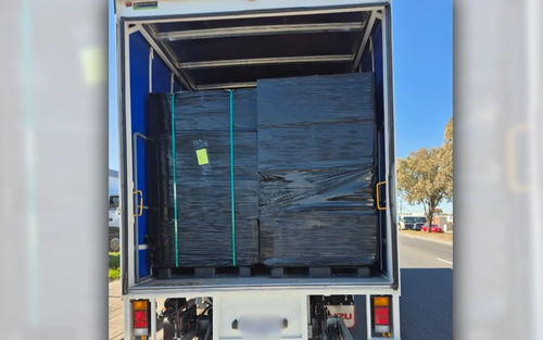 In a separate investigation, investigators intercepted a truck in Laverton North yesterday, which contained over 4 million cigarettes worth an estimated $5 million.