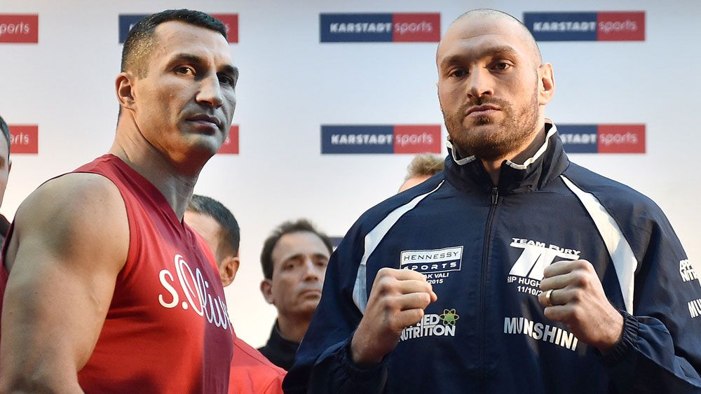 Wladimir Klitschko and Tyson Fury. (AAP)