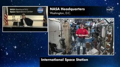 Brad Pitt, NASA Headquarters, phone call, astronaut Nick Hague, space