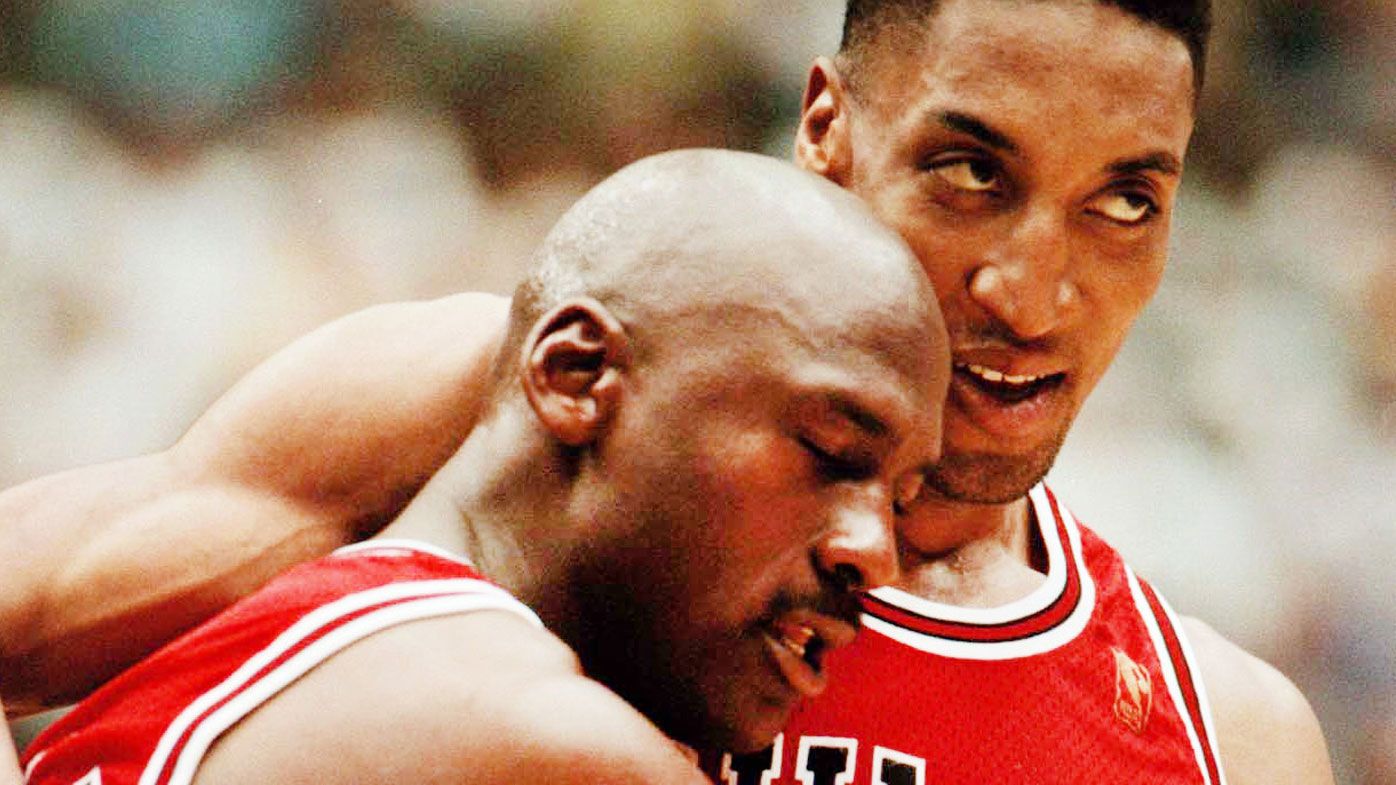 Jordan and Pippen formed arguably the best pairing in NBA history. (Getty)