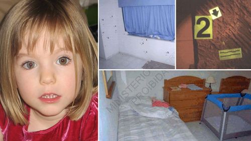 Madeleine McCann and police photographs inside apartment 5A of the Ocean Club Resort.