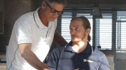 Rob with his father Steve, at home on the northern beaches.