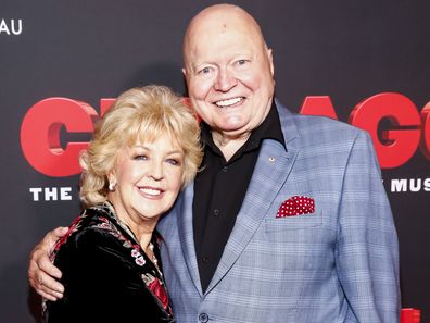 Patti and Bert Newton arrive at opening night of Chicago The Musical on December 19, 2019 in Melbourne. The pair were a regular at events and on red carpets.
