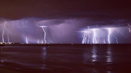 The lightning show lit up skies over Adelaide.