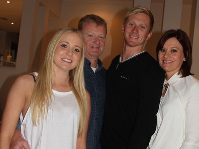 Daniel Smith with his family in 2014, one year after he went to rehab.