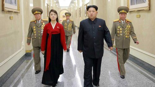 Kim Jong-un and his wife Ri Sol-ju. (AAP)