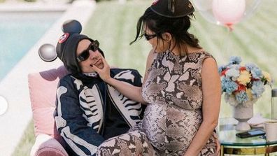 Kourtney Kardashian and Travis Barker at the baby shower of her dreams.