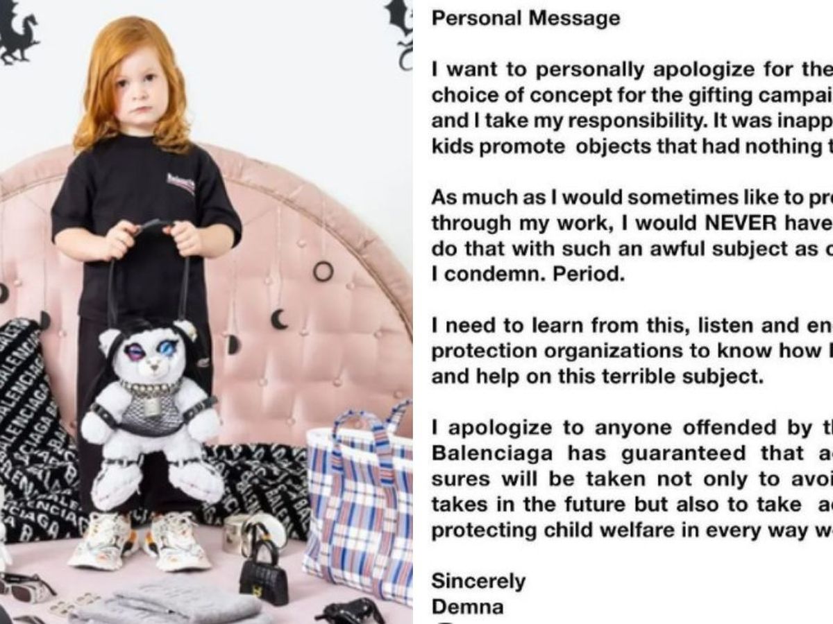 Demna and Balenciaga issue apologies for kids S&M ad campaign, and