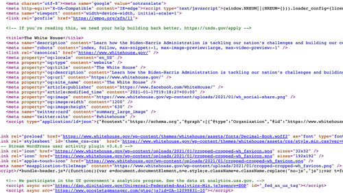 The White House website has a link to a hiring page in the source code of the page.