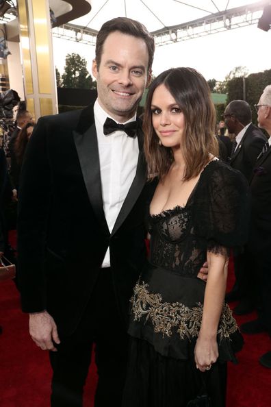 Bill Hader and Rachel Bilson arrive to the 77th Annual Golden Globe Awards 