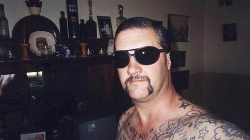 Mark "Chopper" Read in his Hobart home in January 2001.