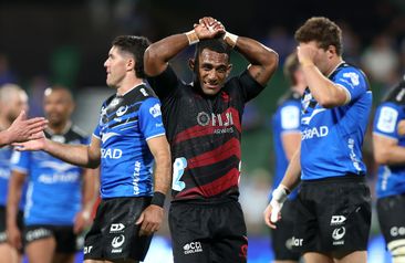 Sevu Reece of the Crusaders reacts after losing the round nine Super Rugby Pacific match.