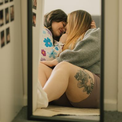 Two women embracing, couple, intimacy