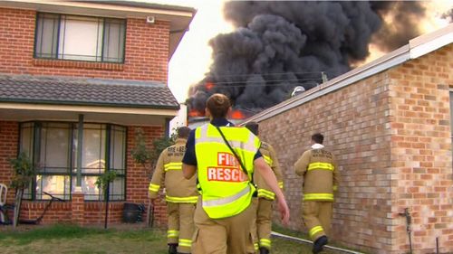 Firefighters are battling a factory fire in south west Sydney.