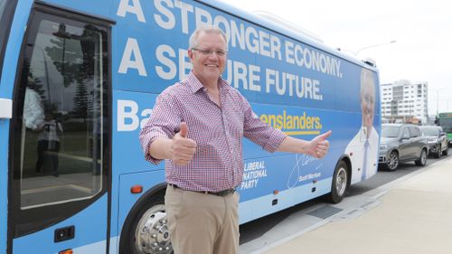 Scott Morrison has hit the road in key Queensland battleground areas.