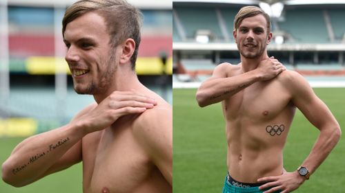 Gold medallist swimmer Kyle Chalmers unveils new Olympic tattoos 
