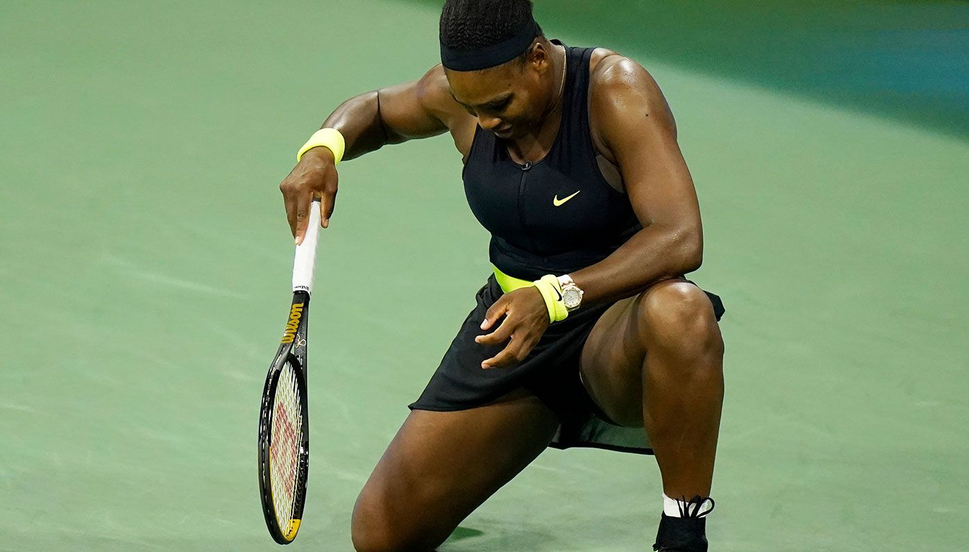 Serena Williams argues with umpire Aurelie Tourte during three-set loss to Maria Sakkari