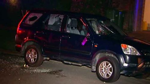 Parked cars on the street were allegedly attacked by partygoers.