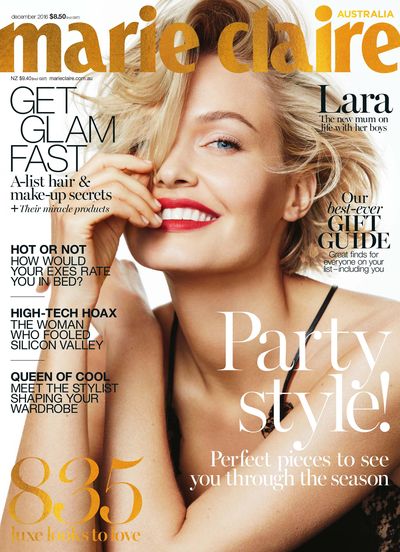 <p><strong>10.</strong>&nbsp;</p>
<p>Lara Bingle Worthington has plenty to smile about following the birth of her second son to <em>Avatar</em> actor Sam. Photographer Simon Upton captured her joy for the December issue of <em>Marie Claire</em> Australia and made a strong case for the return of the red lip.</p>