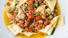 Salsa bolognese bianco with pappardelle