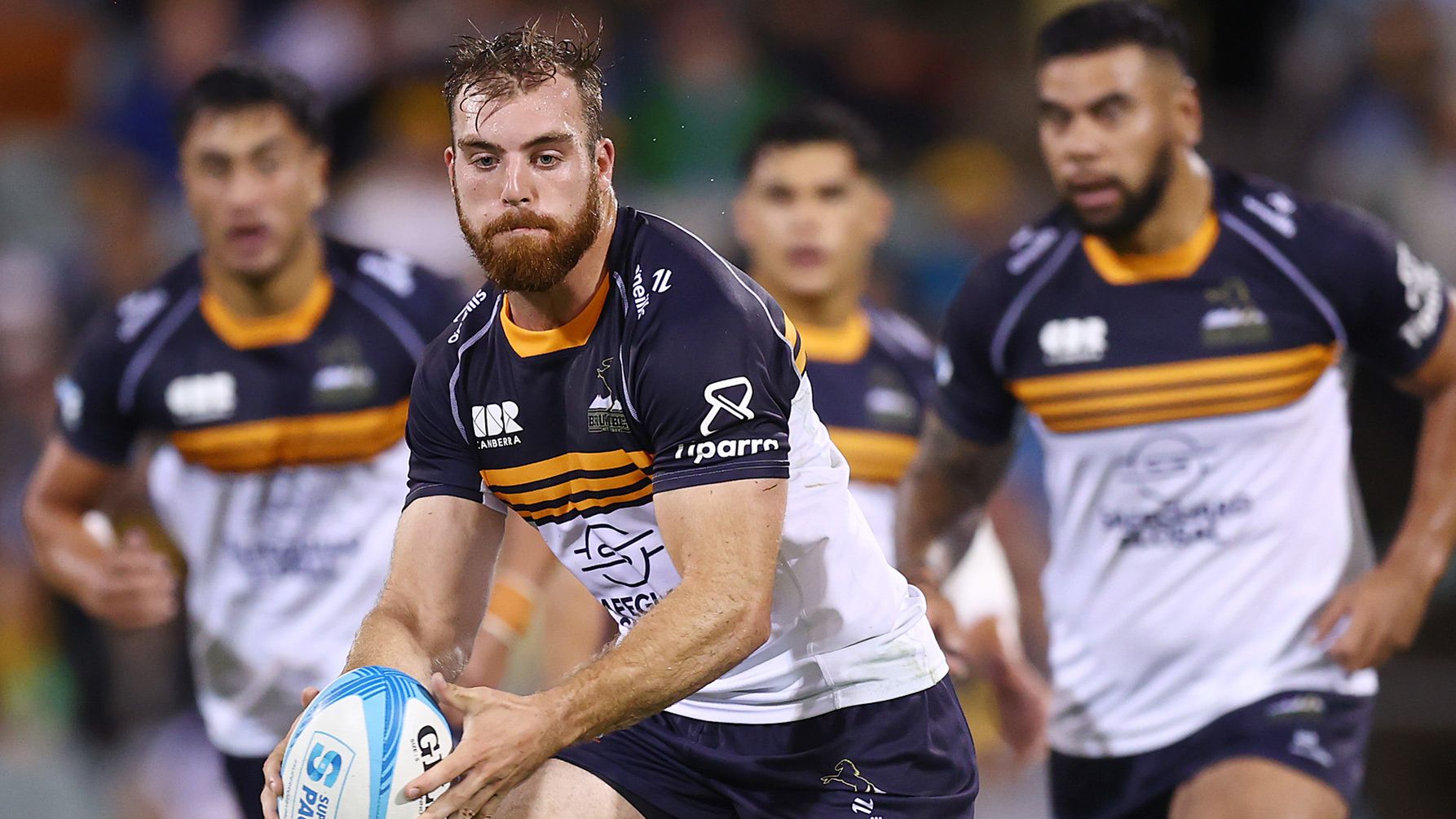 Hudson Creighton of the Brumbies during the round seven Super Rugby Pacific match between ACT Brumbies and NSW Waratahs.
