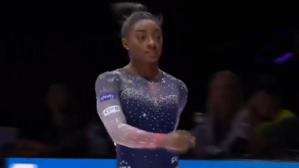 Simone Biles wins 20th world championships gold medal as USA blitzes competition