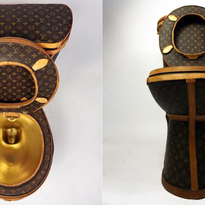 Golden Louis Vuitton toilet on sale for $100,000