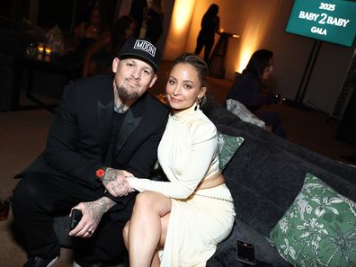 Joel Madden and Nicole Richie attend the 2025 Baby2Baby Gala Presented By Paul Mitchell at Pacific Design Center on November 08, 2025 in West Hollywood, California.