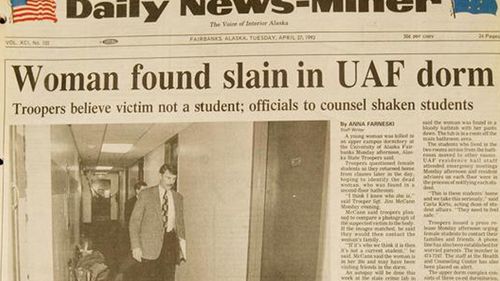 A front page of the Daily News-Miner following the 1993 death of Sophie Sergie