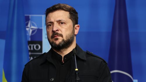 Ukrainan President Volodymyr Zelensky during the NATO Summit in The Hague, Netherlands on June 24, 2025. (Photo by Jakub Porzycki/NurPhoto)