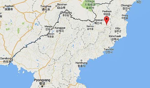 The quake was recorded 23km north east of Sungjibaegam, a nuclear test site. (Google Maps).