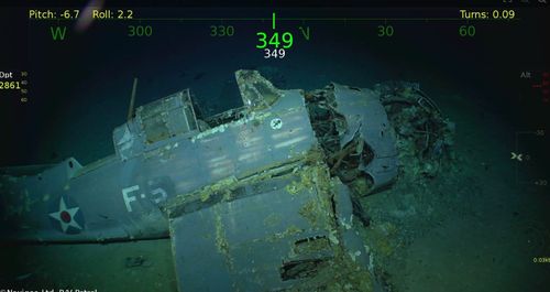 A sunken aircraft was discovered among the wreckage. (Supplied)