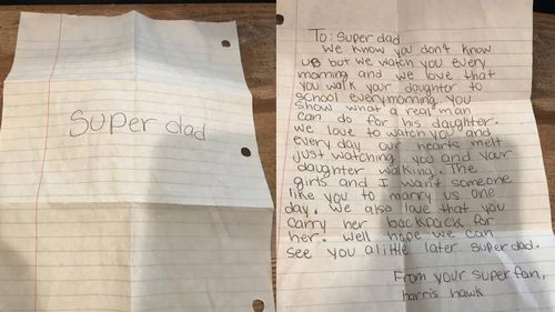 'Super dad' receives letter of admiration from school students 