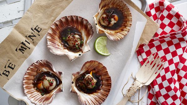 Scallops with Asian dressing