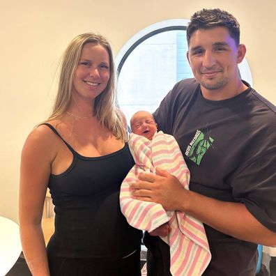 Taylah Cratchley and Victor Radley welcome baby Vinnie