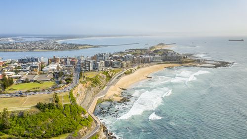 Newcastle Beach, NSW, Australia.  Newcastle is the second most populated area in the Australian state of New South Wales.