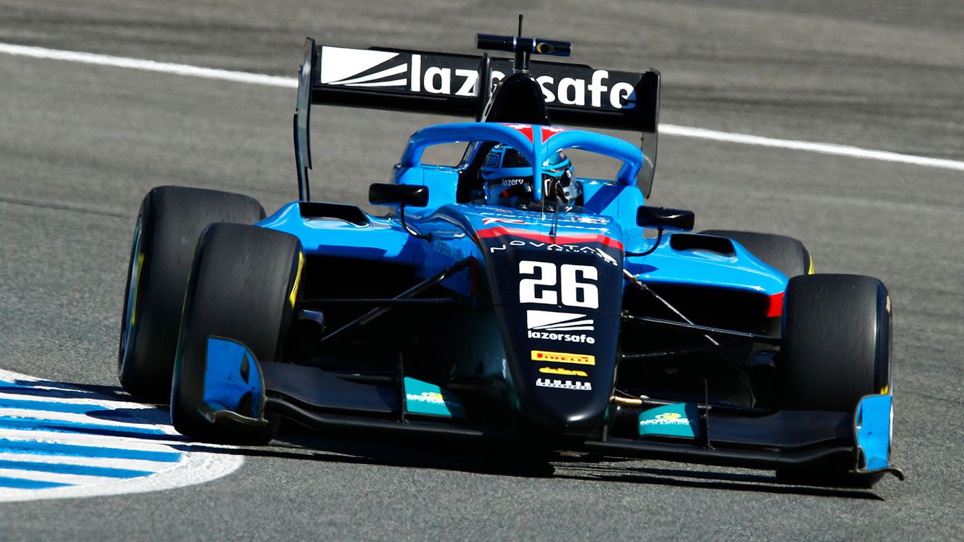Calan Williams during testing in Spain.
